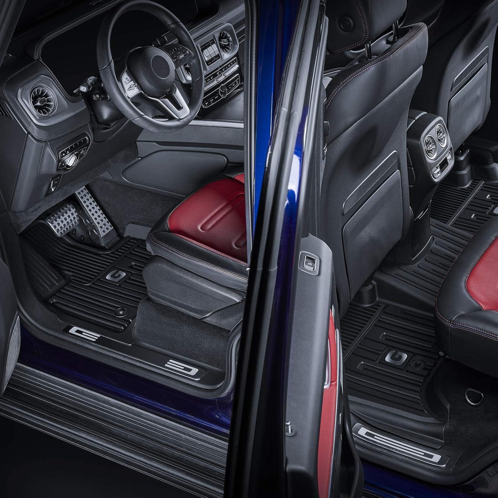 TPE All Weather Custom Fit Floor Mats 1st & 2nd Row Full Set Black U2330