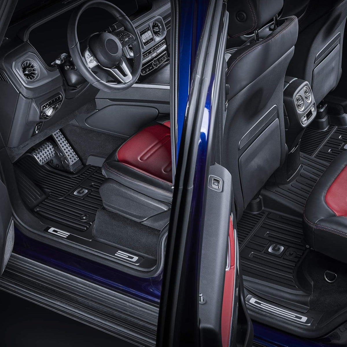 TPE All Weather Custom Fit Floor Mats 1st & 2nd Row Full Set Black U2330