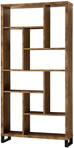 Modern Bookcase in Antique Nutmeg and Black Q89596