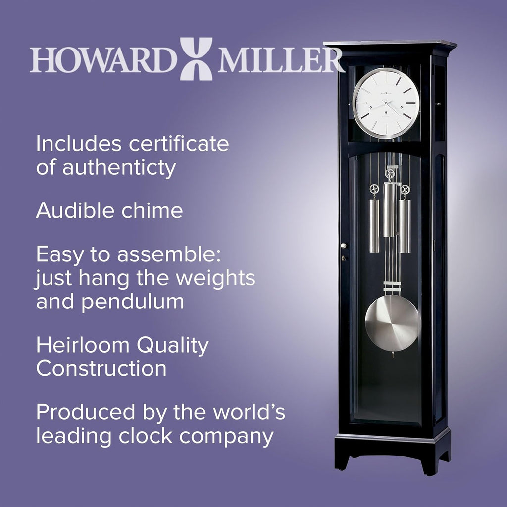 Black Satin Finish Floor Clock A200201