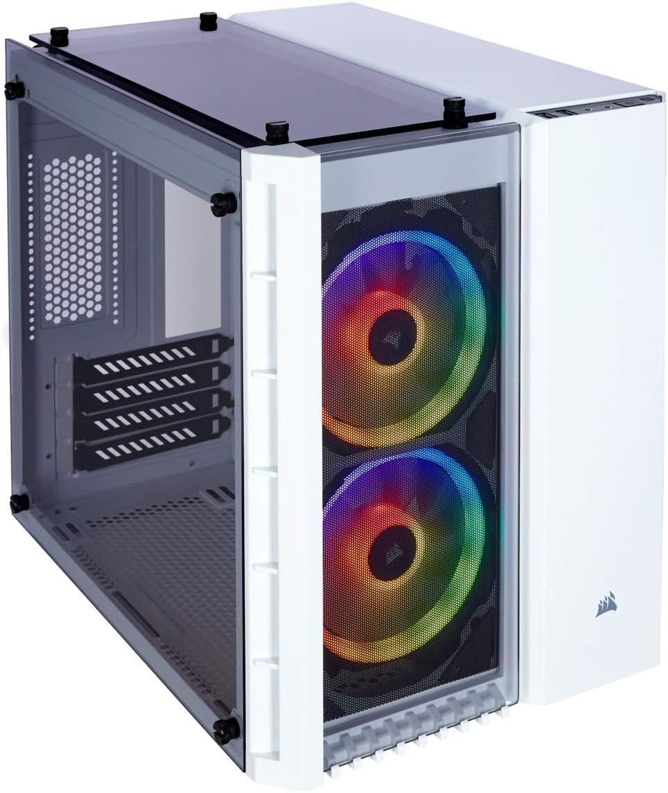 White Micro-ATX Case with Tempered Glass Q3371