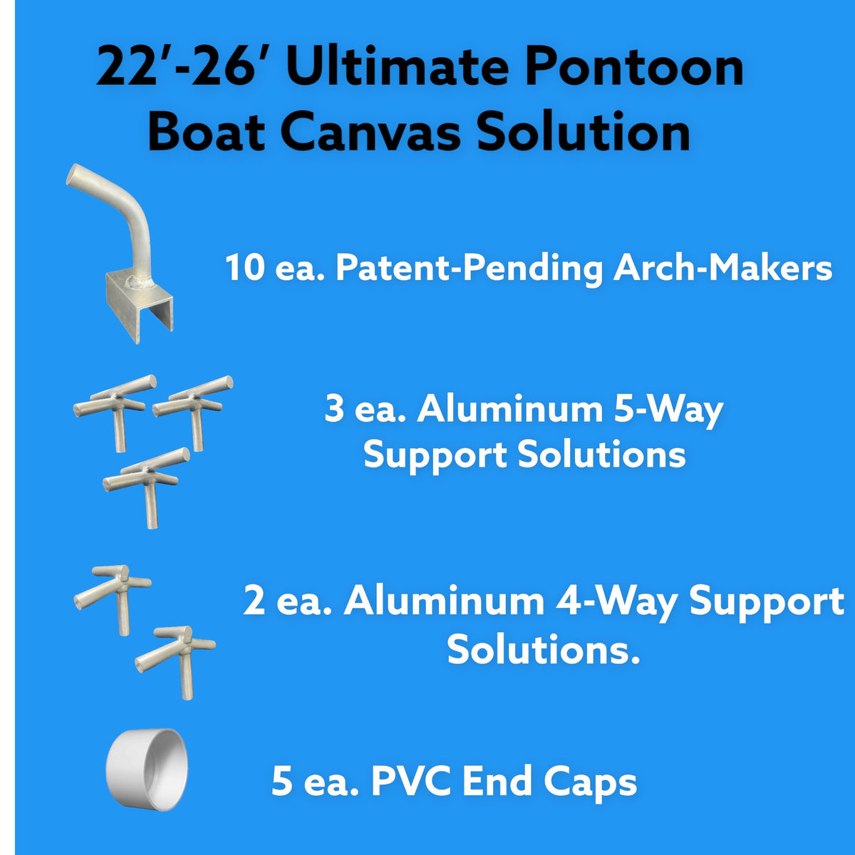 Pontoon Boat Canvas Solution with 6 Rise with 18 Gator Bites C469