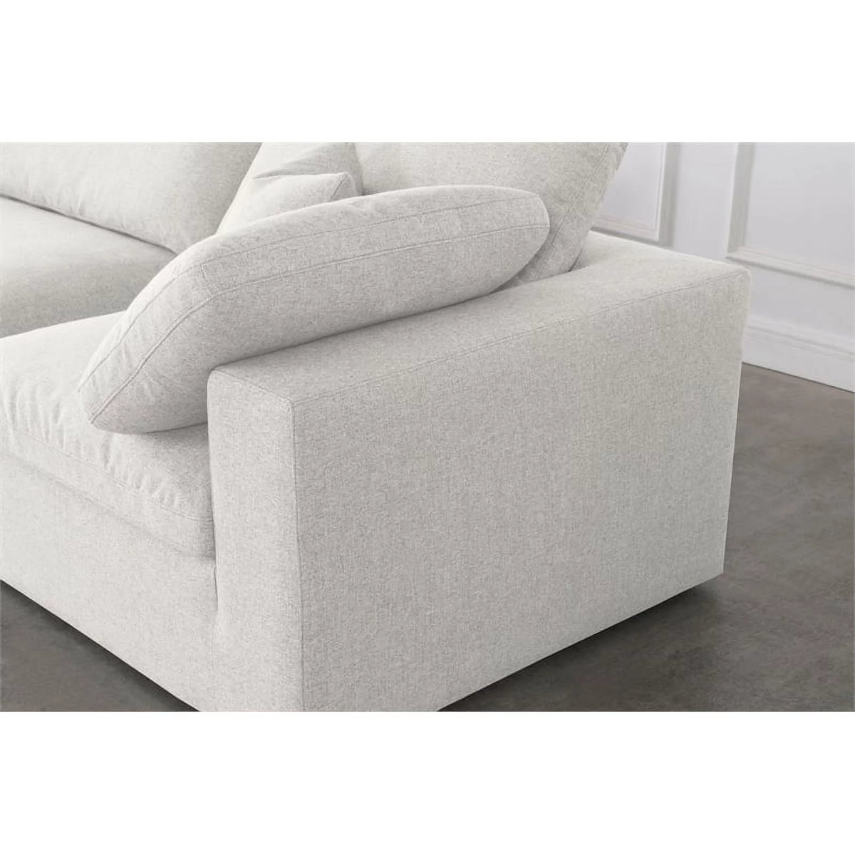 Cream Linen Fabric Modular Sectional E30006