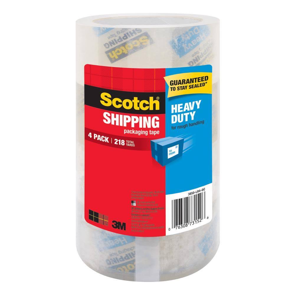 Heavy Duty Packaging Tape 1.88 inch x 54.6 yds 4 Pack H552790
