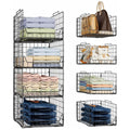 Black Metal Stackable Closet Organizers 4 Pack F23221