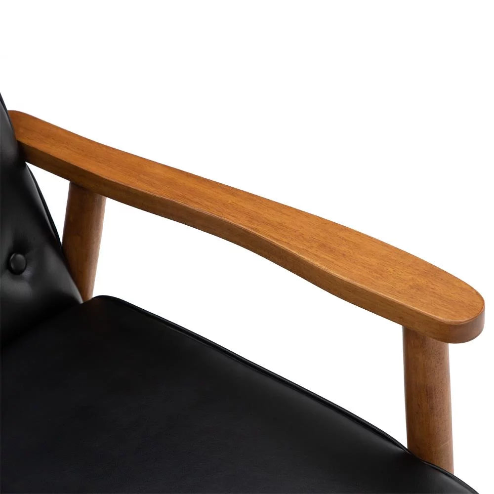 Black Fabric Upholstered Wooden Accent Chair Z64953