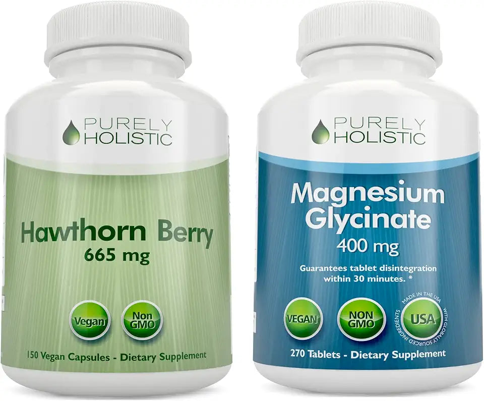 Hawthorn Berry 665mg + Magnesium Glycinate 400mg Capsules & Tablets M6665