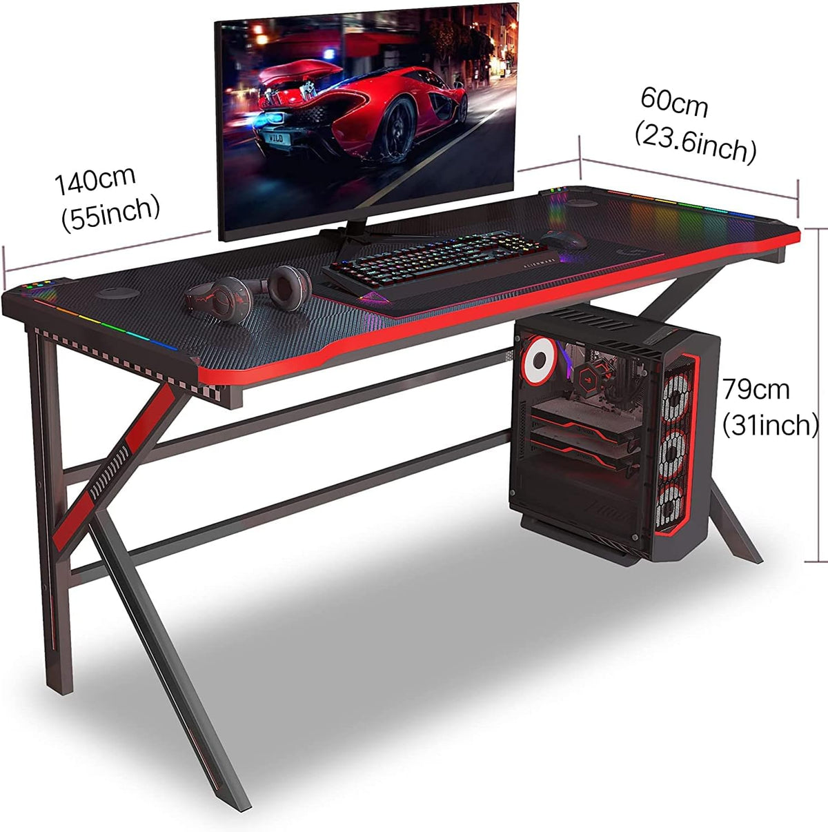 Carbon Fiber Surface Gaming Desk D99145