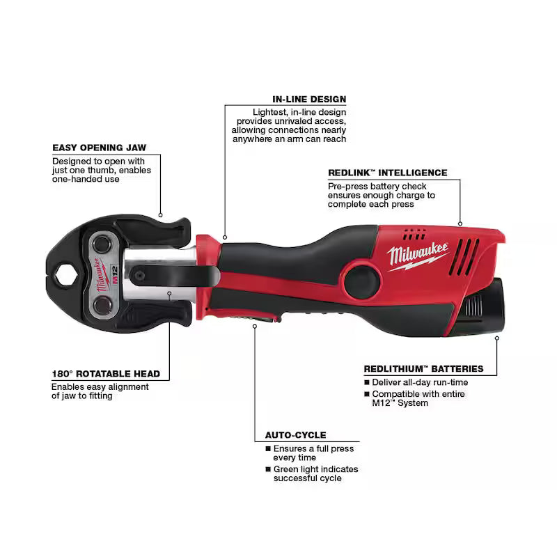 12-Volt Cordless Press Tool Kit with 3 Jaws L653