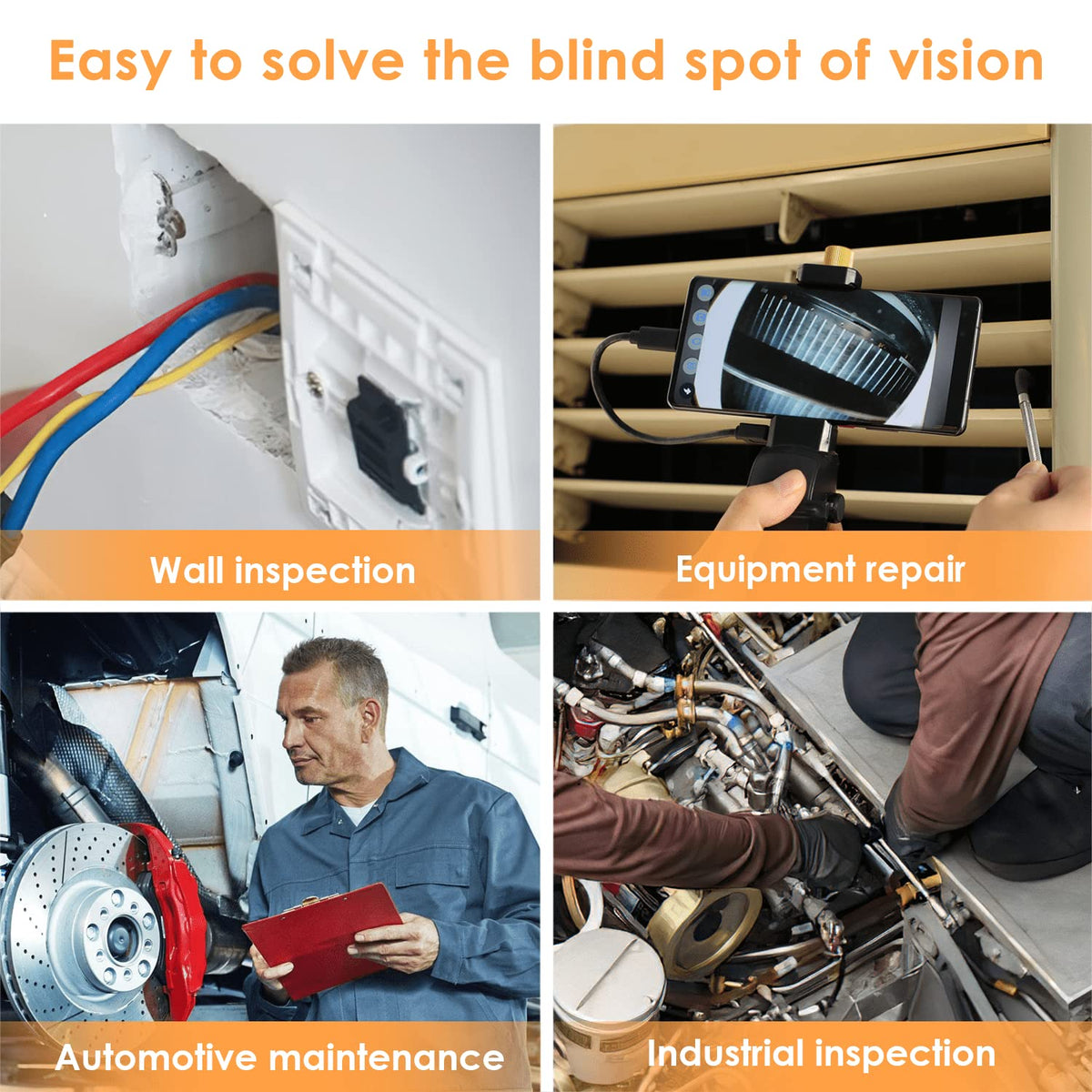 6mm Borescope Inspection Camera with Bidirectional Lock 180° Joint Probe D8690