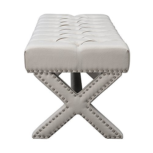 Dark Grey Velvet Bench J56979