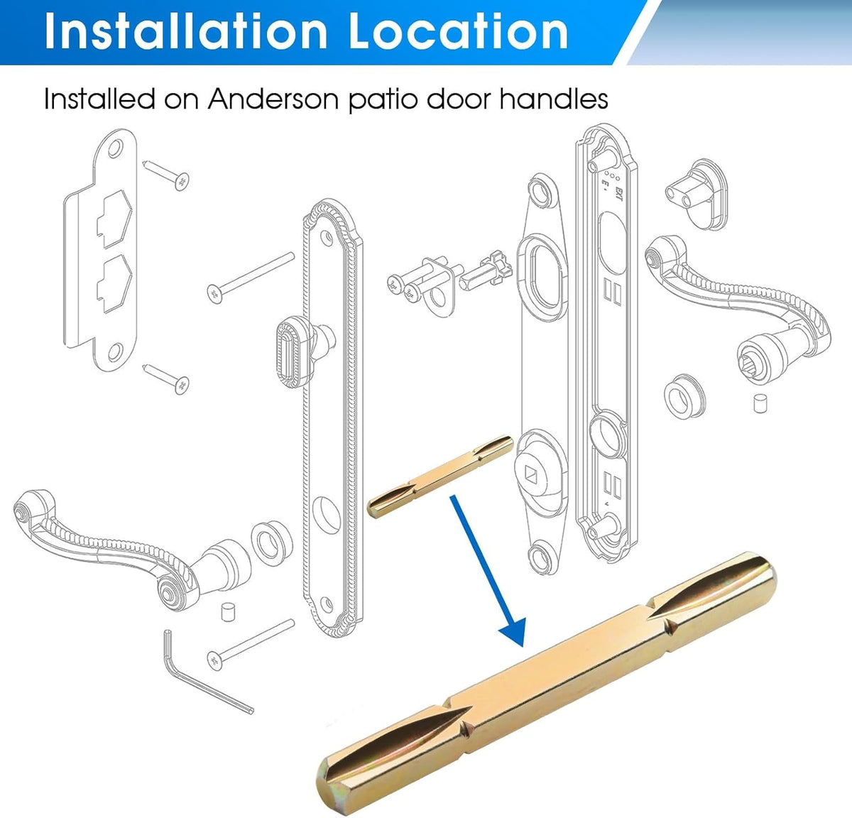 3-3/4 in Door Spindle for Patio Doors H90589