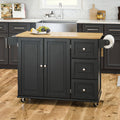Black Drop Leaf Kitchen Cart K896779