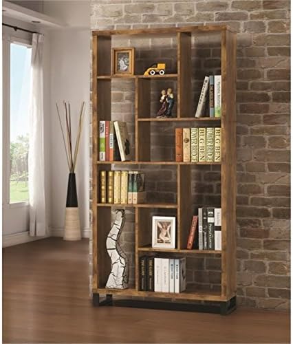 Modern Bookcase in Antique Nutmeg and Black Q89596