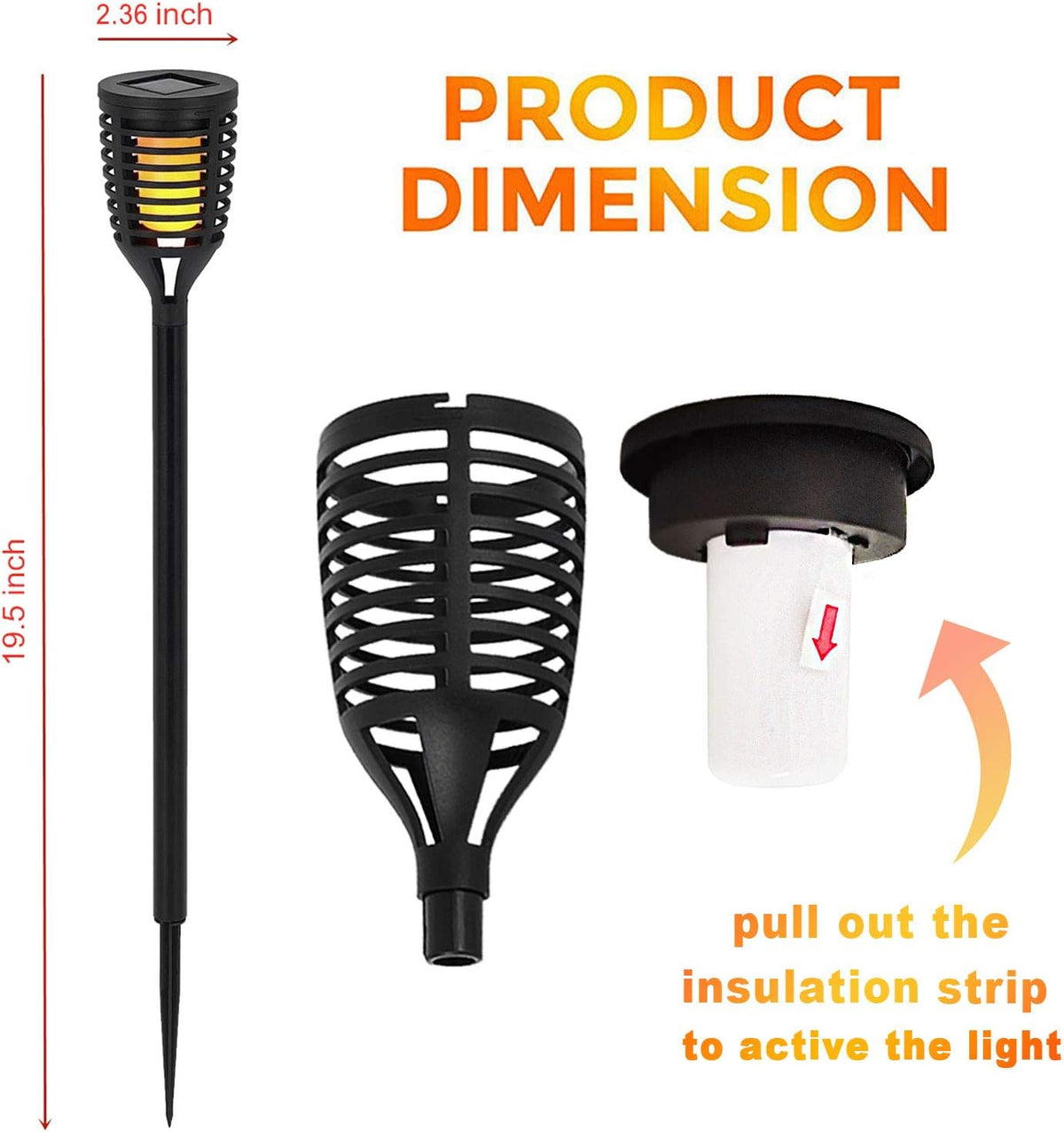 12PK Mini Solar Tiki Torches I3807