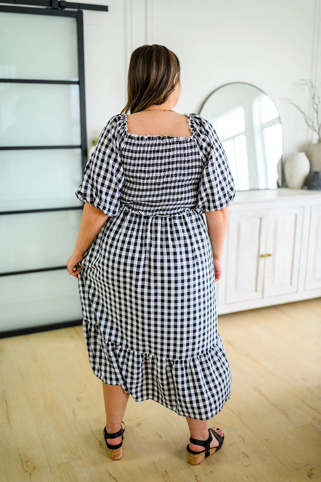 Gingham Midi Dress U76300