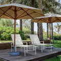 Set Of 2 White Adjustable Folding Outdoor Chaise Lounge Chair H2569