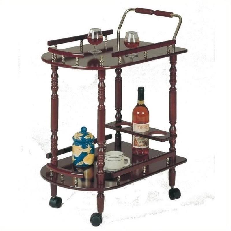 Merlot and Brass Serving Cart E22662