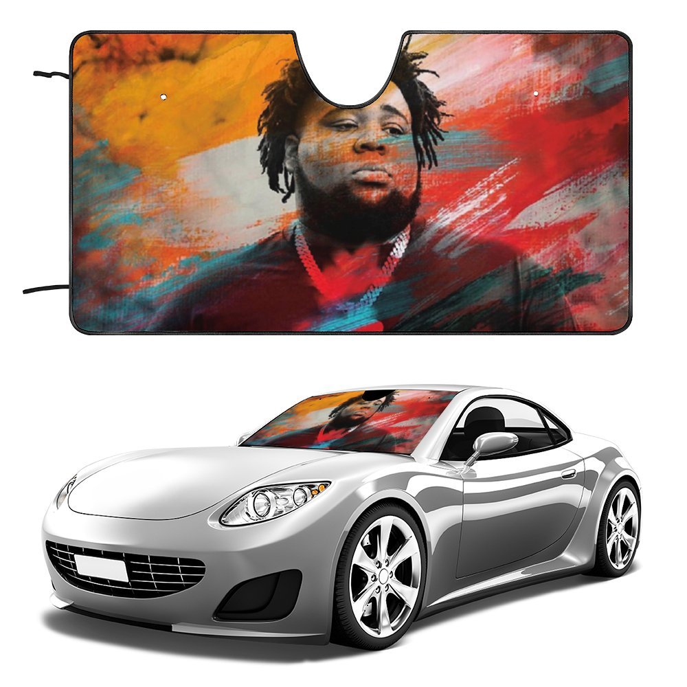 Rod Wave Car Windshield Sunshade Accessories Umbrella Foldable Reflective Sun Visor Front Window Cover Protector E472
