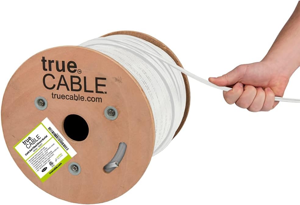White 500ft Cat6 Direct Burial Gel Filled Ethernet Cable I26240