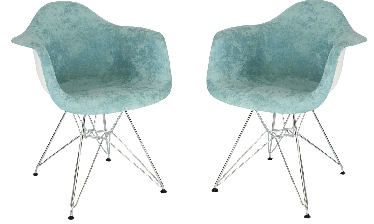 Teal Velvet Accent Chair, Set of 2 B5963