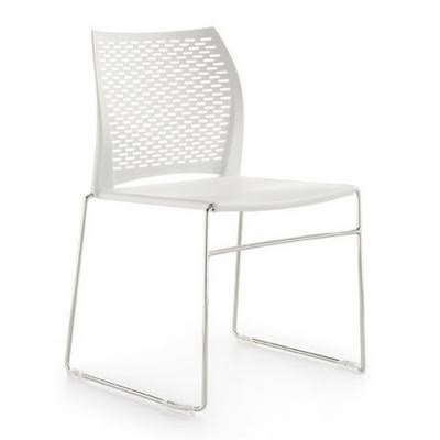White Sled Base Guest Chair E17947