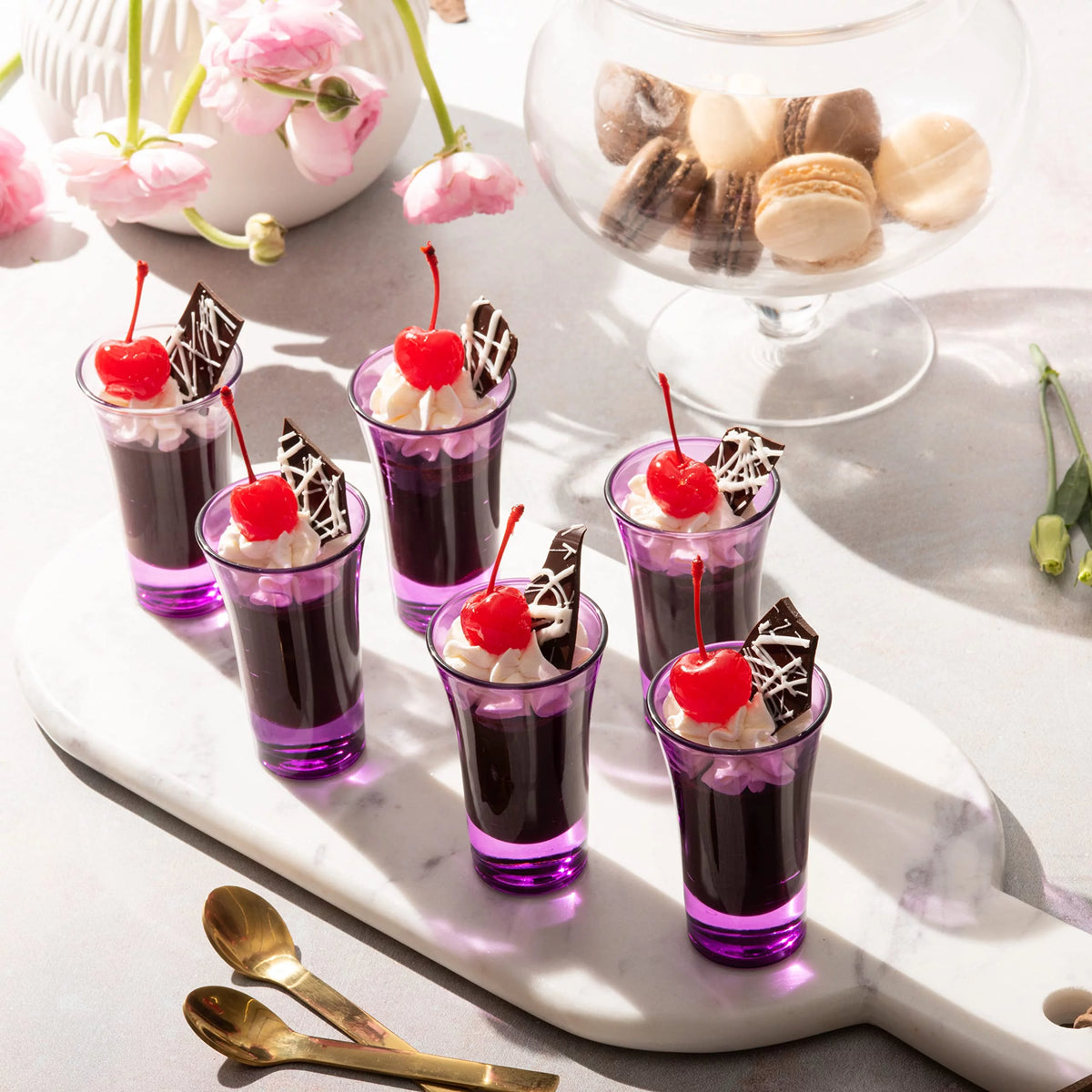 Purple 2 Oz Set of 6 Colored Shot Glasses P10367