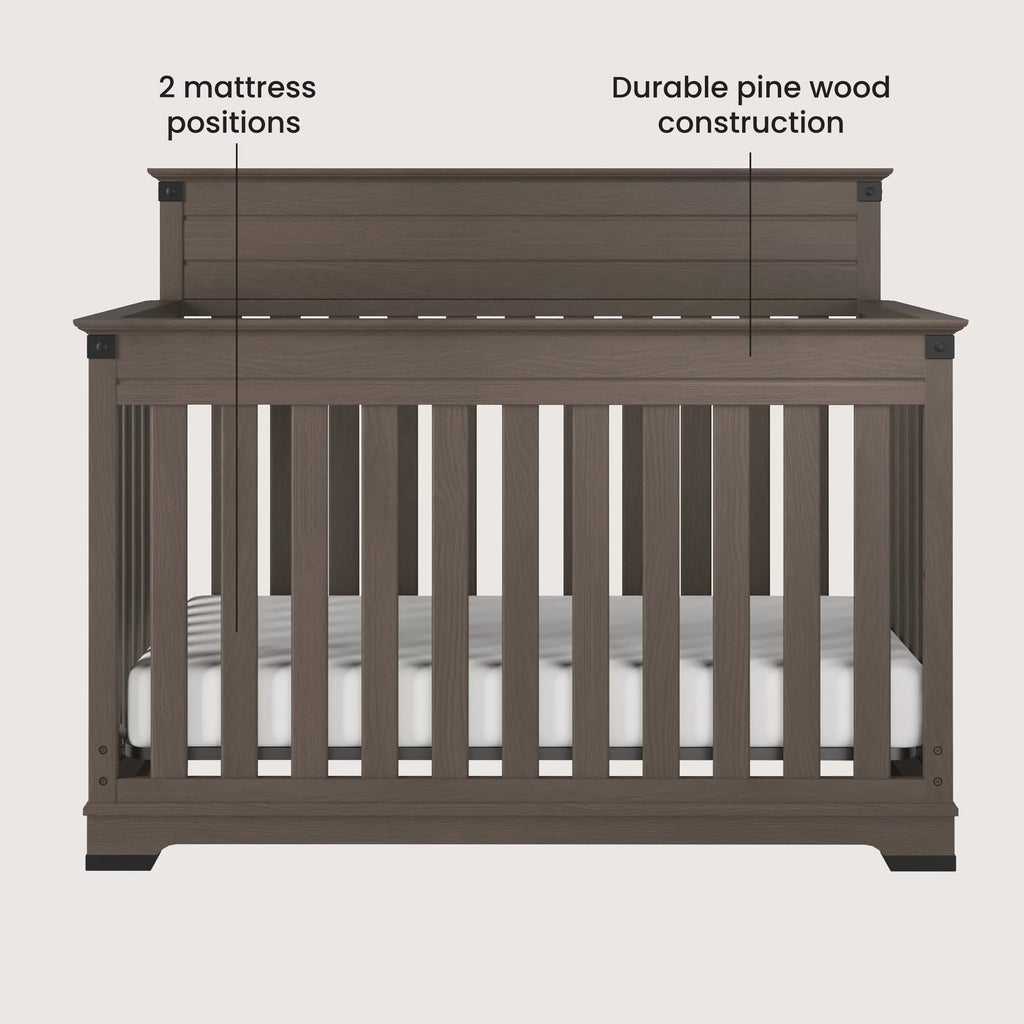 Gray 4-in-1 Convertible Crib X6369