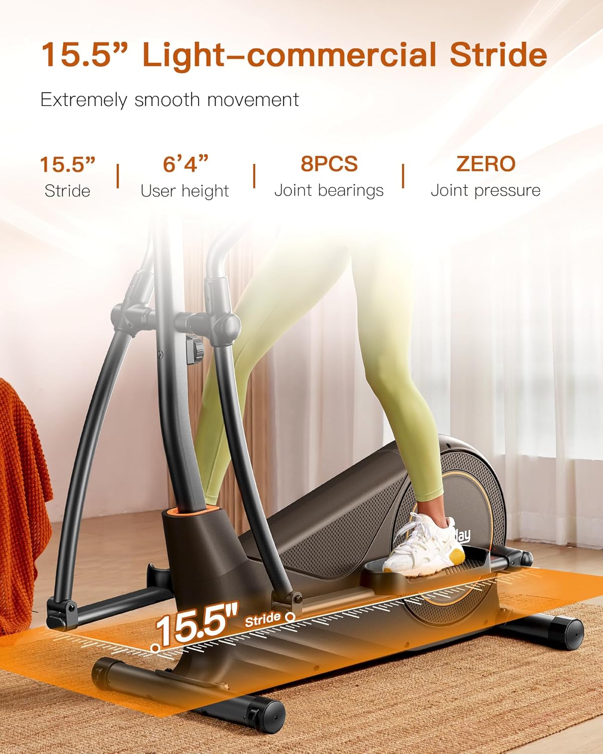 16 Resistance Levels Elliptical Machine and Recumbent Exercise Bike J4219