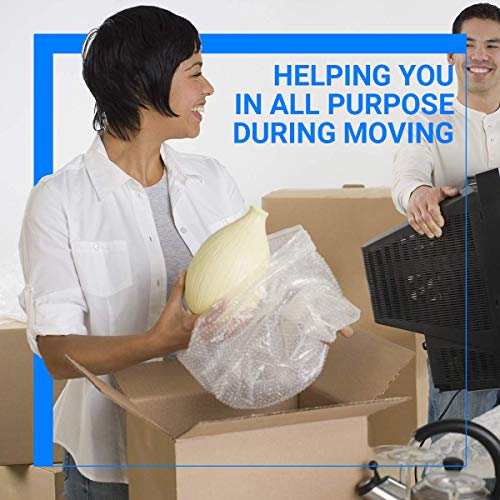 2-Pack Bubble Cushioning Nylon Wrap Rolls, 3/16" x 12" x 72' ft Total, Perforated Every 12", 20 Fragile Stickers K6464