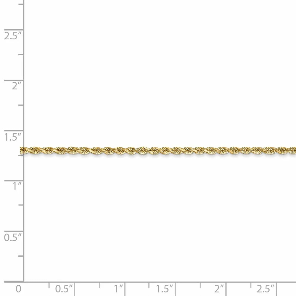 14kt Yellow Gold 20 inch Diamond-Cut Rope Chain with Lobster Clasp U58020