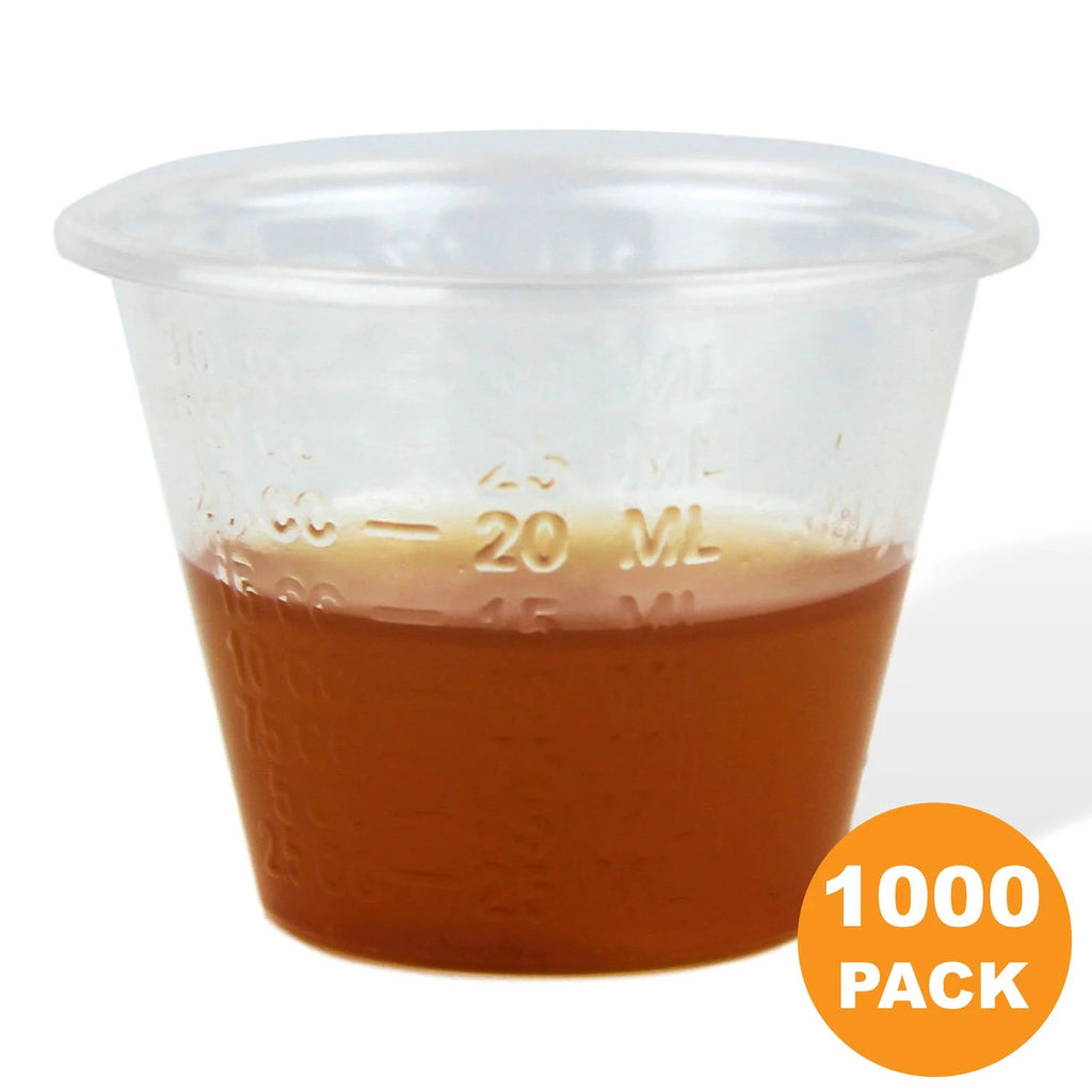 1 oz Disposable Polypropylene Medicine Cups, 1000 Cups M1076