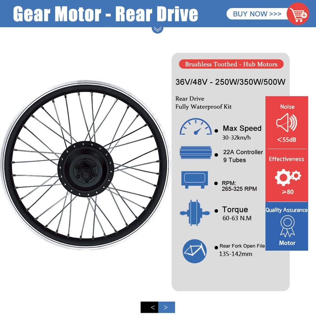 Electric Bicycle Conversion Kit 36V/48V 250W/350W/500W Rear Wheel Z207