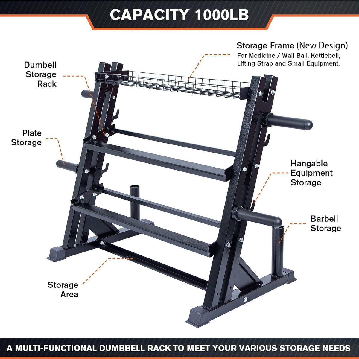 Multifunctional 3-Tile Dumbbell Rack U14102
