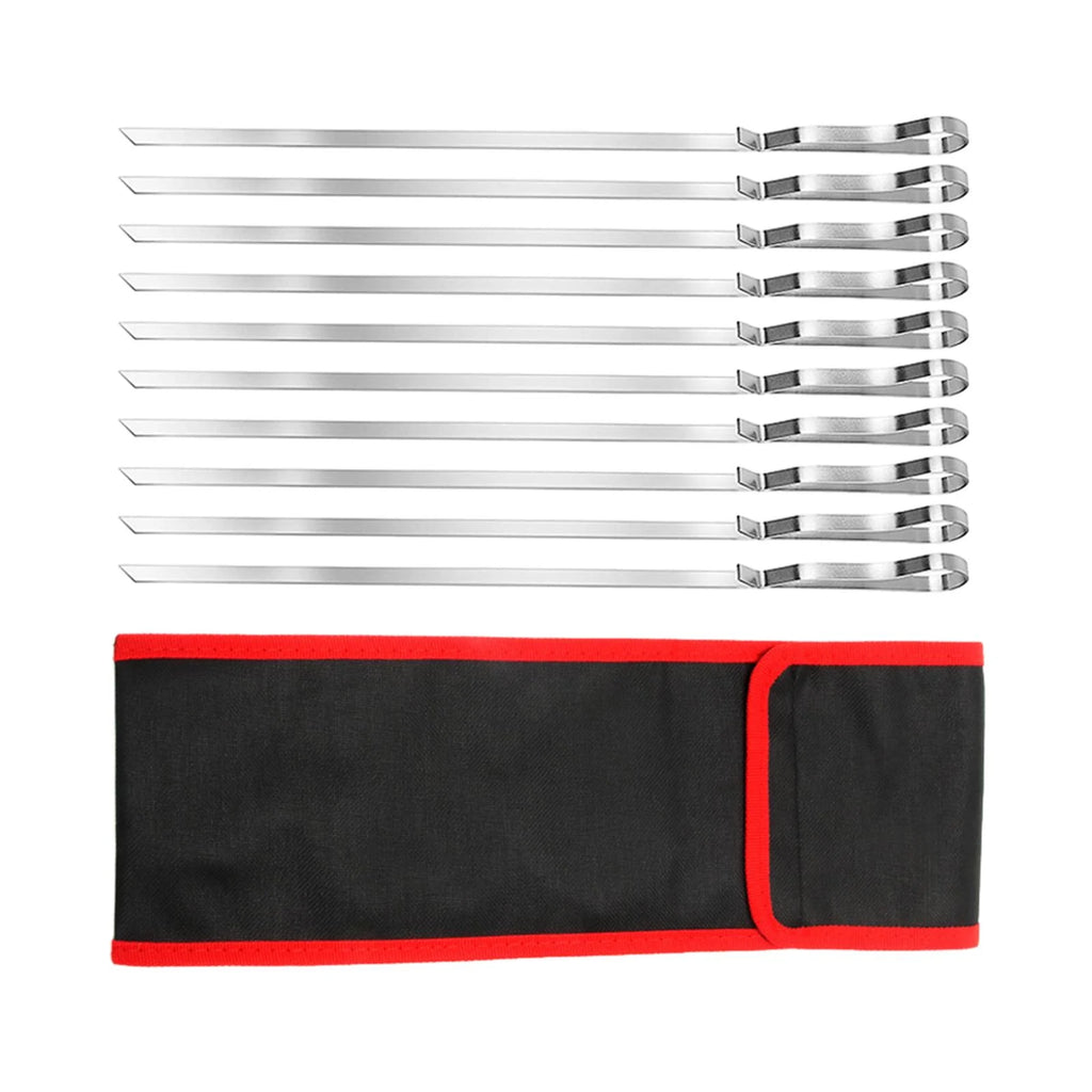 10 Pieces Barbecue Skewer Fork with Cloth Bag P72048