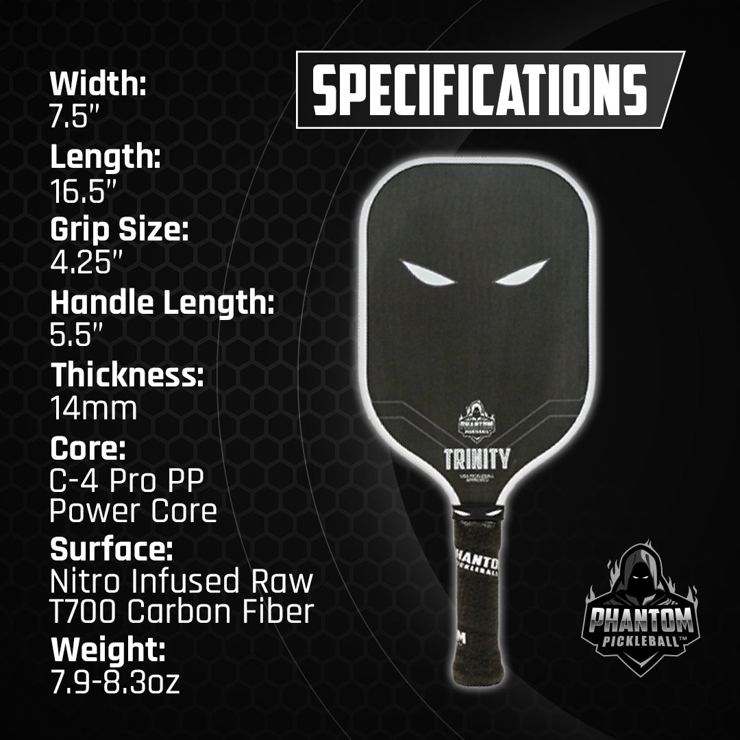 14mm T700 Raw Carbon Fiber Thermoformed Pickleball Paddle with Cover W21719