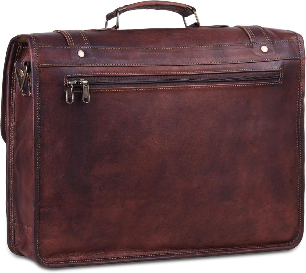Leather Messenger Bag Laptop Computer Satchel Distressed (12 X 16) U6824