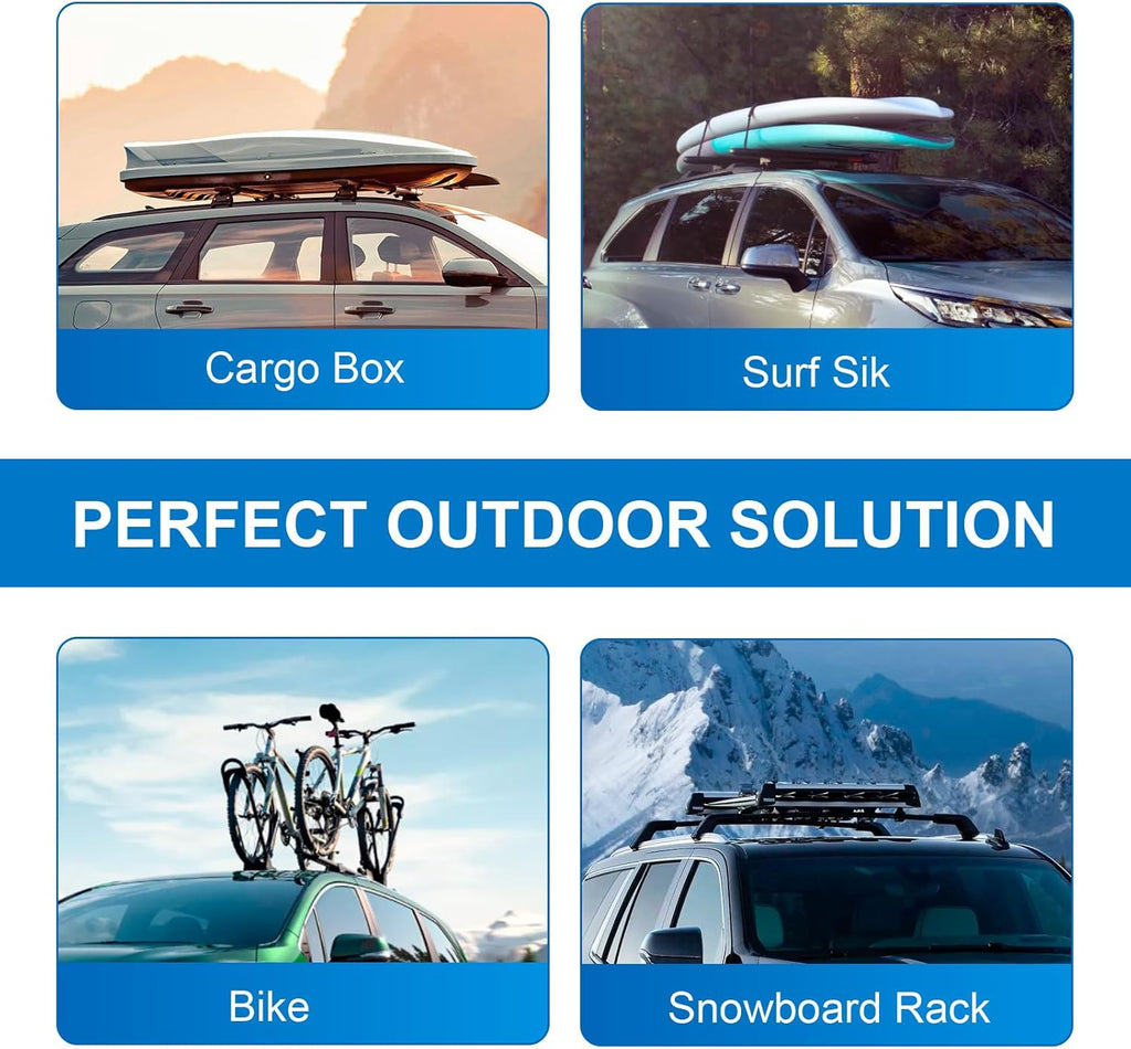 Heavy Duty Lockable Aluminum Black Roof Rack Cross Bars V44505