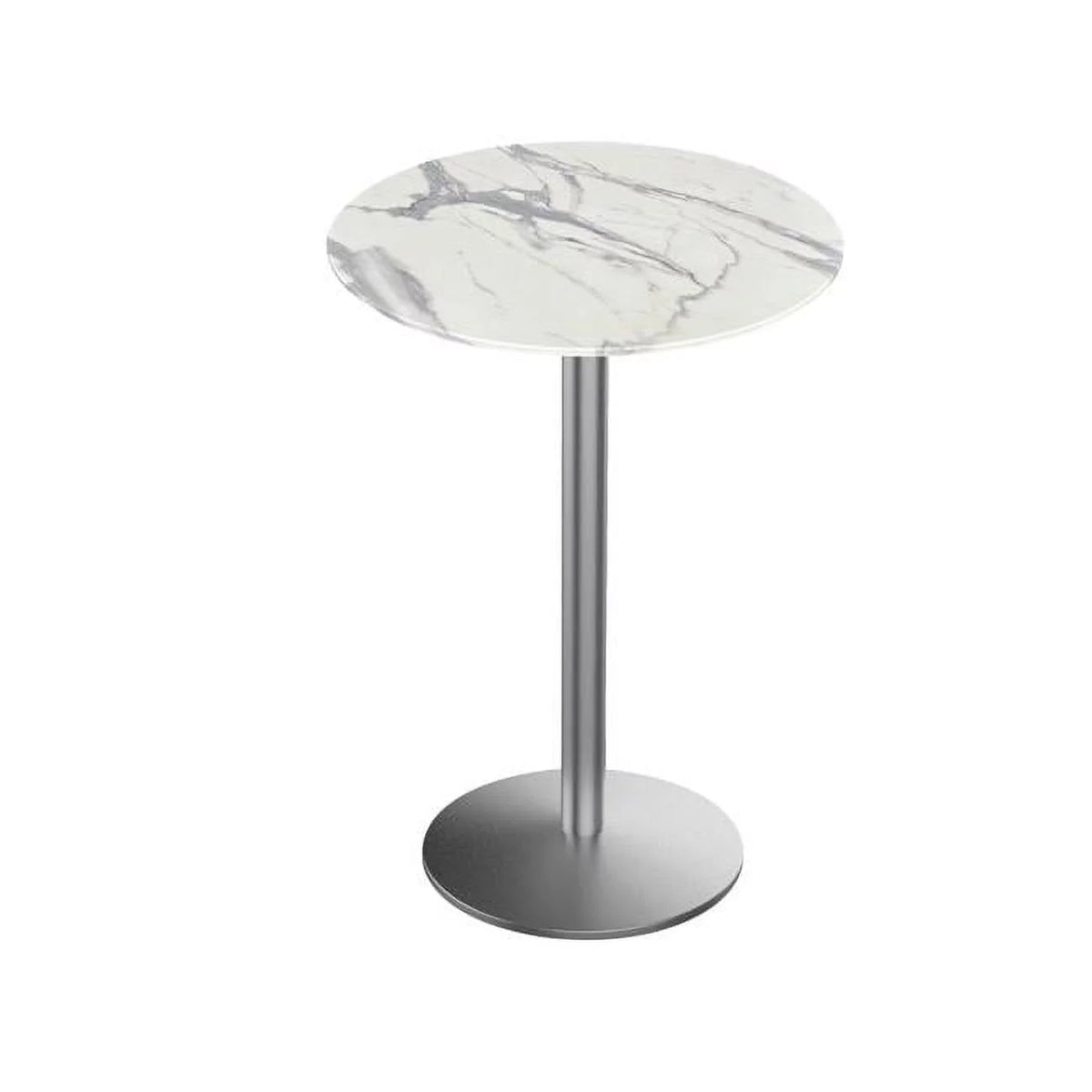 42 in. Tall Indoor & Outdoor All-Season Table with 32 in. Dia. White Marble Top L546