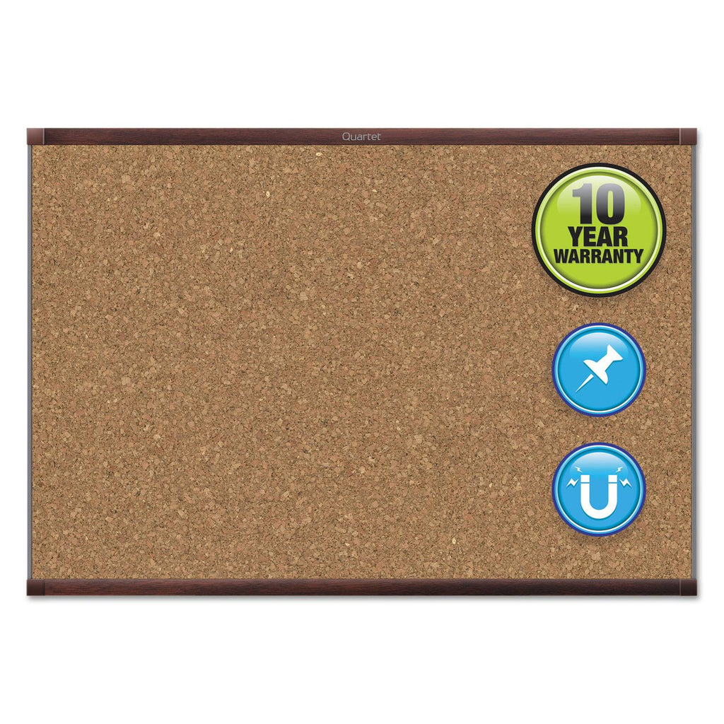 Mahogany Frame Magnetic Cork Bulletin Board O929