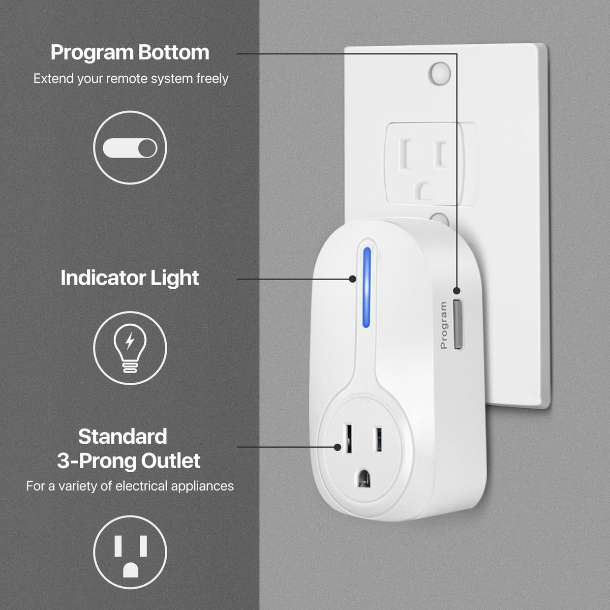 5 Pack Wireless Remote Control Power Outlet L406