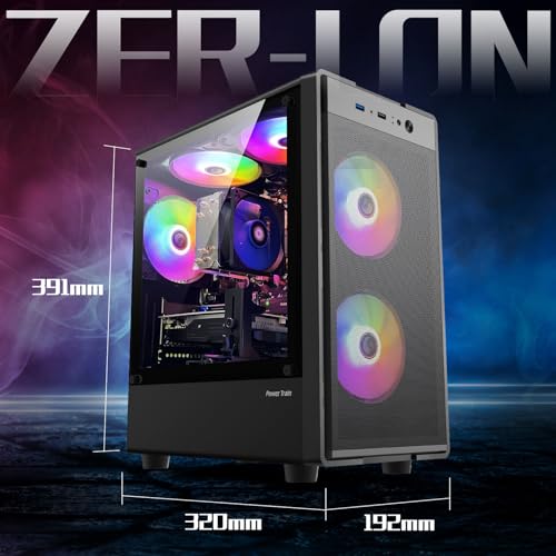 Gaming PC Desktop Computer, AMD Ryzen 5 5500, Radeon RX 550 4GB, 16G DDR4 RAM, 1TB NVME SSD Y761557