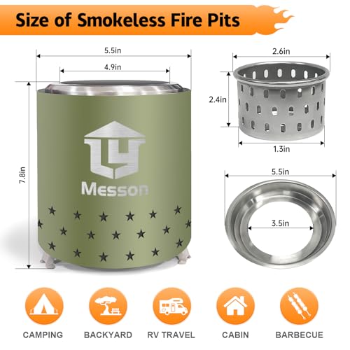 Stainless Steel Mini Tabletop Fire Pit with Stand and Travel Bag I7949