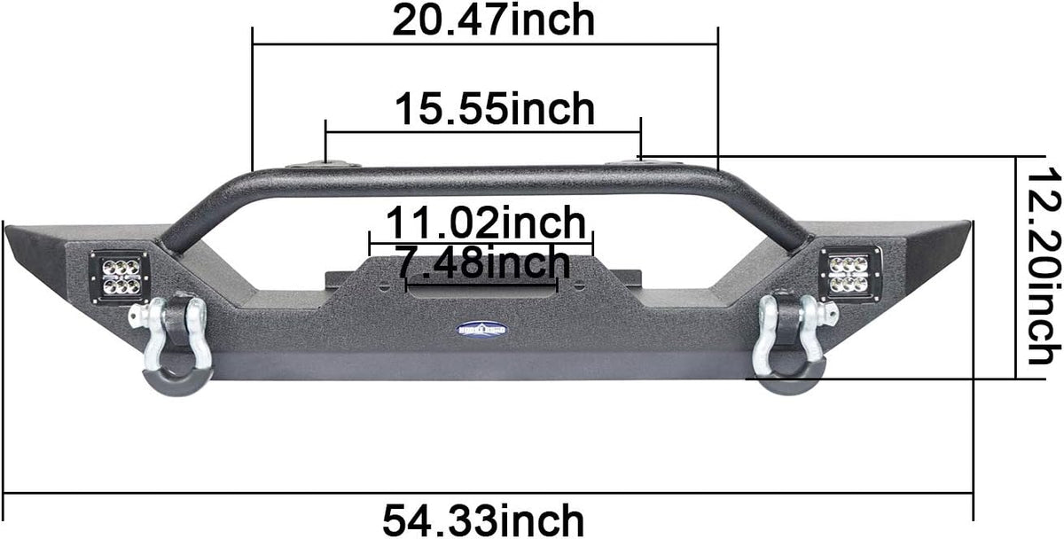 Front Bumper & Rear Bumper Combo with Tire Carrier B296386