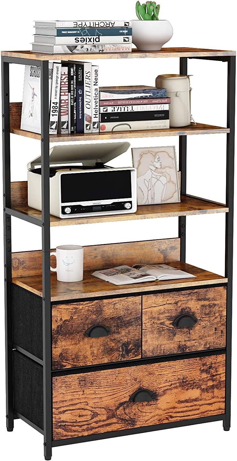 4-Tier Storage Shelf Unit with 3 Drawers F1020