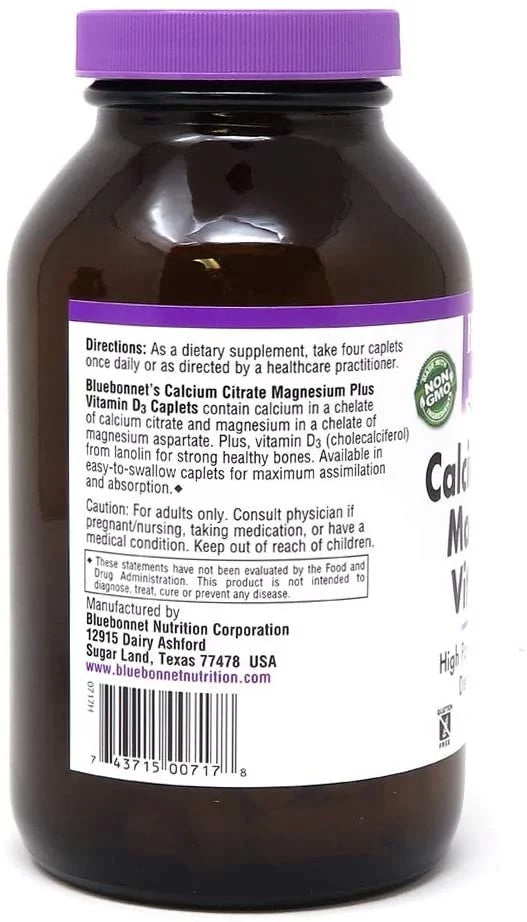 Calcium Citrate Magnesium Plus Vitamin D3 Caplets, 180 Caplets U13895