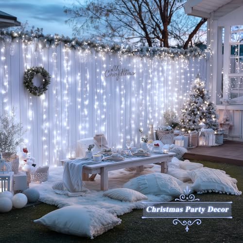 200 LED Warm White Christmas Curtain Lights U89666