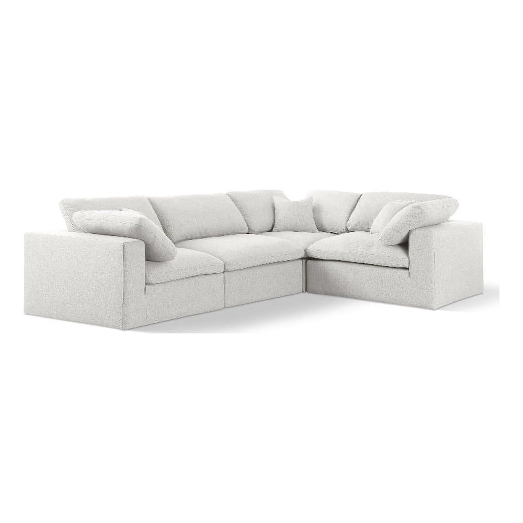 Cream Linen Fabric Modular Sectional E30006