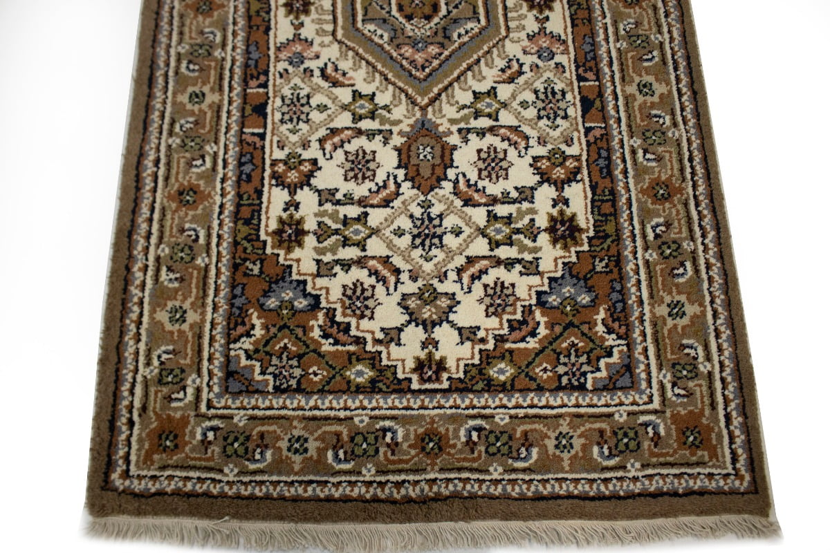 Cream Floral Tribal Oriental Rug X400789