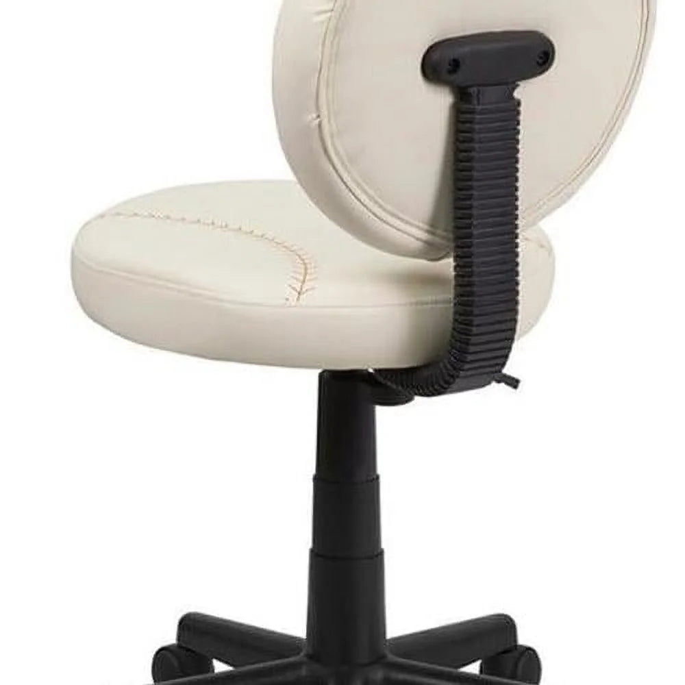 Cream Vinyl Swivel Office Task Chair L213669